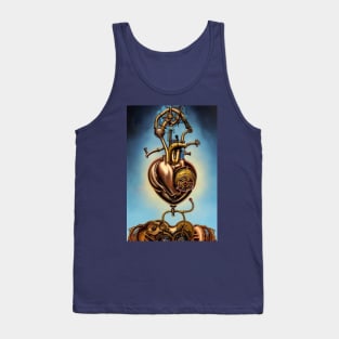 Steampunk mechanical heart Tank Top